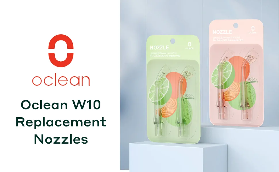 Oclean N10 Standard Replacement Nozzle ONLY for Oral Irrigator W10 Professional Oral Irrigator (2 Pack) Pink - W10 Ersatzdüsen