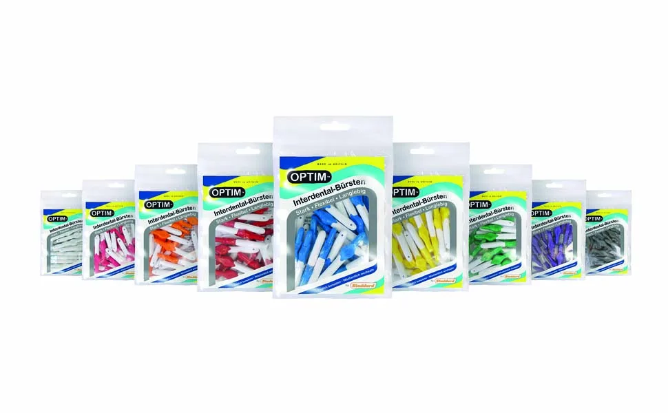 OPTIM Interdental brushes 16 pack yellow 0.7mm size 4 Yellow 0.7mm size 4 16 pieces (1 pack) - Optim 25er Range