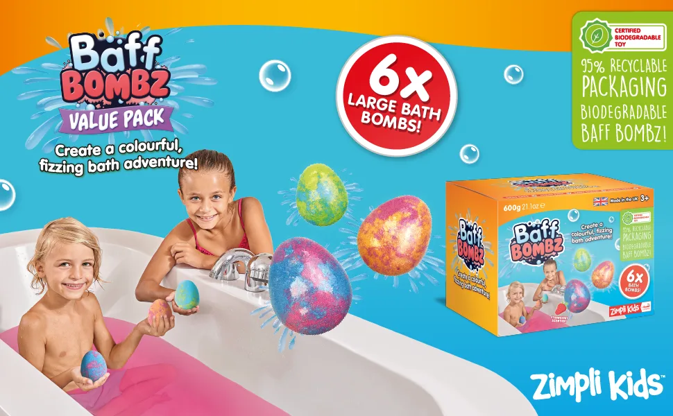 Zimpli Kids 6697 Bath Bomb Mixed 6-Pack Egg - 6 x Ei.