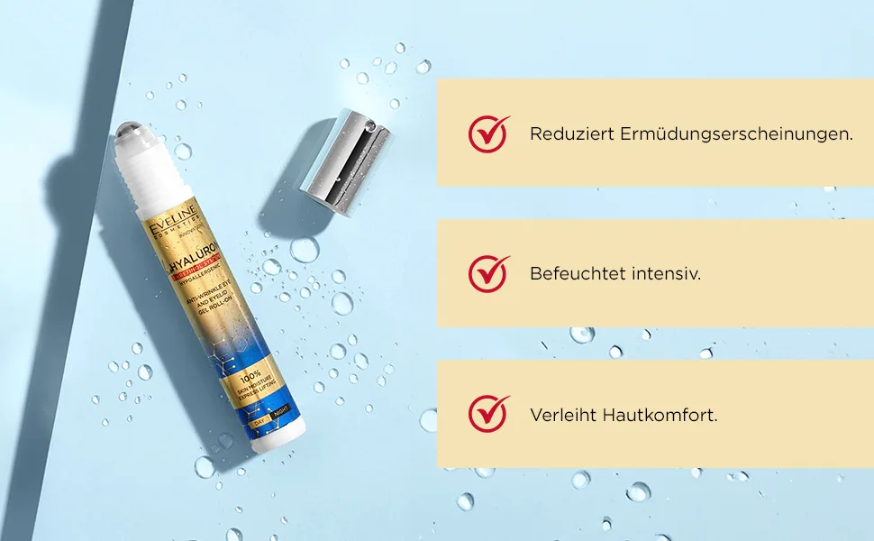 Eveline Cosmetics BioHyaluron 3 x Retinol Anti-Wrinkle Eye and Eyelid Roll-o-Gel 15 ml - biohyaluron