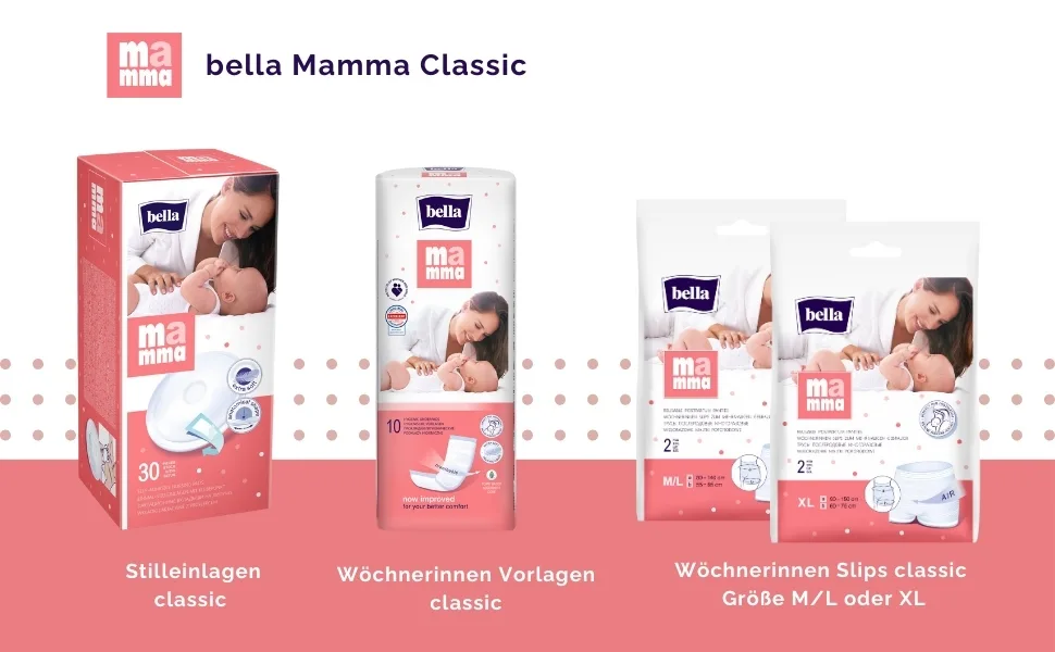 bella Mamma postpartum briefs size M/L 80 - 120cm pack of 4 (4 x 2 briefs) elastic soft and skin-friendly - Wochenbett sortiment