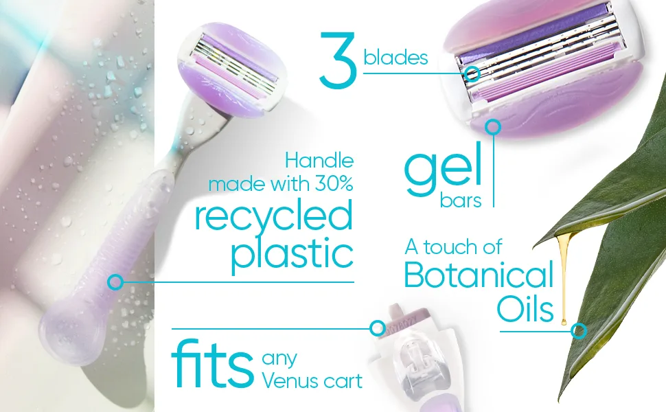 Discontinued model Discontinued model Gillette for Women Venus Breeze system blades 4-pack 1-pack (1 x 4 pieces) 4 pieces (1-pack) - Gillette Venus Comfortglide Breeze