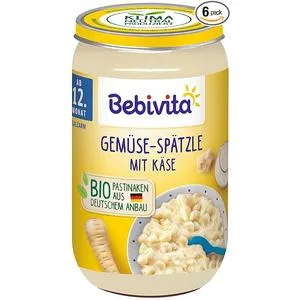 Bebivita Menus from 12 months Vegetable Spaetzle with Cheese Pack of 6 (6 x 250g) Vegetable Spaetzle with Cheese Medium - product information 2