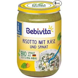 Bebivita menus from 8 months Risotto with cheese and spinach pack of 6 (6 x 220g) Risotto with cheese and spinach 220g - product information 2