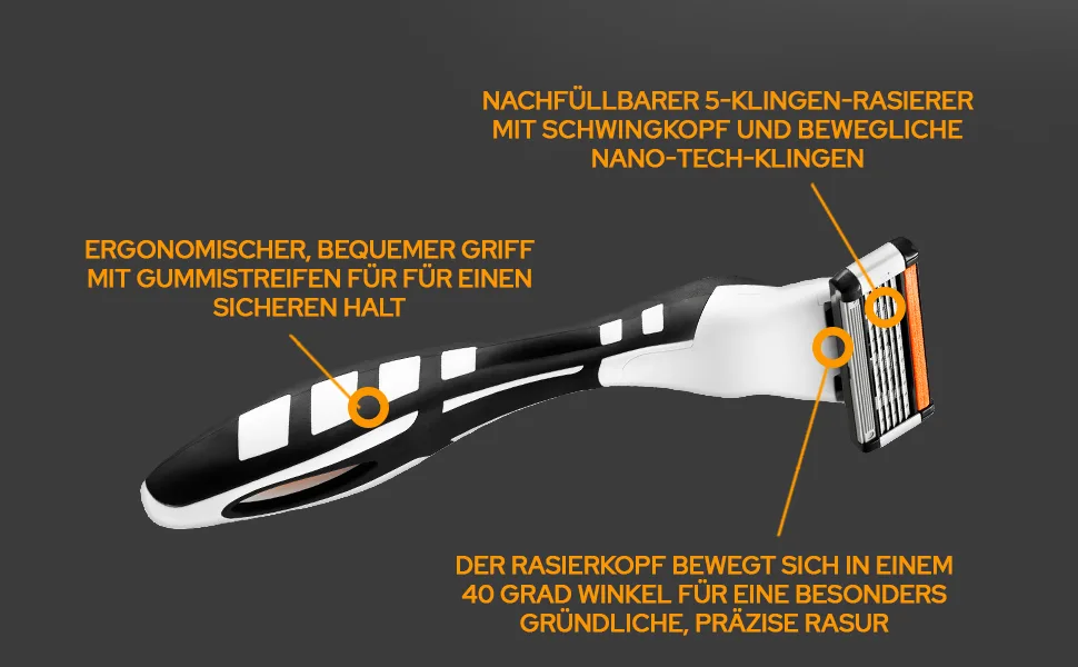 BIC razor blades for men Razor Hybrid 5 Flex 8-pack refills for the wet razor with 5 titanium blades 8 refill blades - BIC Hybrid Flex 5