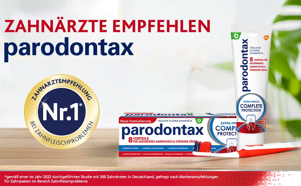 Parodontax Complete Protection Toothpaste with Fluoride 4x75ml helps reduce and prevent bleeding gums new pack - Nr.1