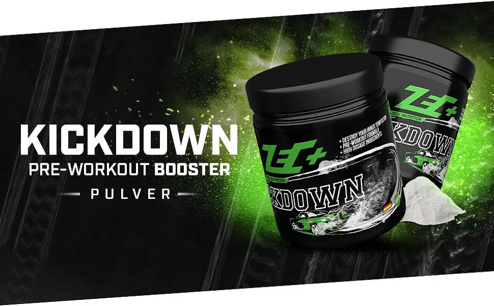 Zec+ Nutrition Kickdown - Pre Workout Shake with Amino Acids - Watermelon 380gr Watermelon 20 servings (1 pack) - Kickdown Pre Workout Booster Pulver