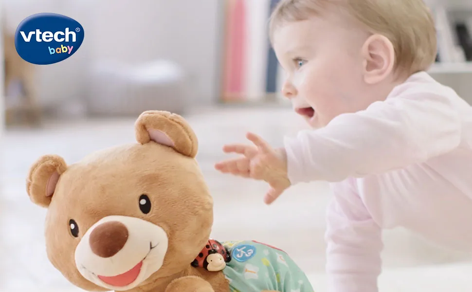 VTech Baby Krabbel-Mit-Mir-B r-interactive plush toy that crawls counts speaks and sings-for children from 9-36 months - babyspielzeug