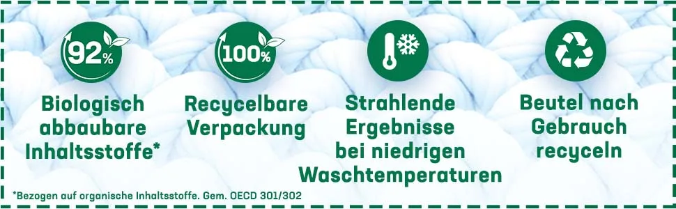 Persil Universal 4in1 Discs (60 Washpia) fully detergent with deep clean-plus technology combats stubborn stains 92% biodegradable ingredients* 60 pieces (1 Pack) - Nachhaltigkeit