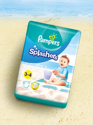Pampers Splashers Size 4-5 (4 Packs x 11 Disposable Swim Diapers) Size 4-5 (44 Count) - Pampers Splashers