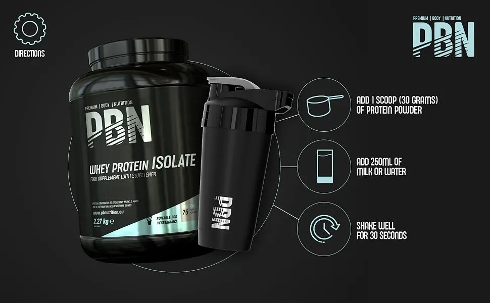 Premium Body Nutrition - Whey ISOLATE Powder 2.27 kg Strawberry - 33 Servings Strawberry 2.27 kg (1 Pack) - isolate