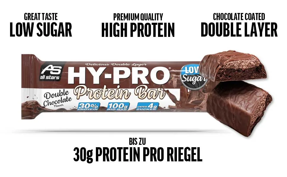 All Stars Hy-Pro BIG BAR Double Chocolate 24-pack (24 x 100g) Double Chocolate 24 x 100g - Hy-Pro Big Bar