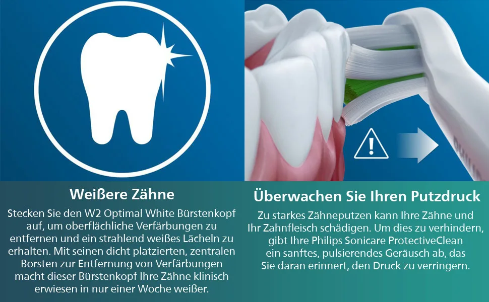 Philips Sonicare ProtectiveClean 4300 Electric toothbrush HX6807/35 Double pack - 2 sound toothbrushes pressure control travel case - White & White 2 pieces (1 Pack) - product information 3