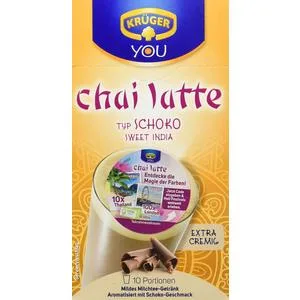 KR GER YOU chai latte chocolate instant preparation for milk tea drinks flavoured with chocolate flavour 250 g (10x 25 g sachets) - product information 2