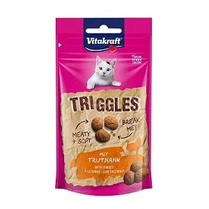 Vita power triggles cat snack with turkey portionable in three snacks ideal as a reward or training without added sugar (1x 40g) 40 g (1 Pack) - product information 3
