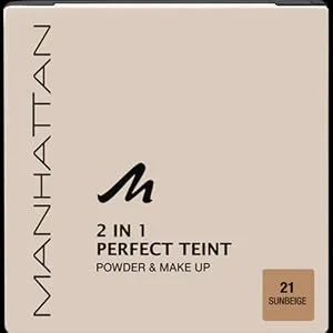 Manhattan 17358 Perfect Teint Powder and Makeup sun beige 1 piece 21 Sun beige 9 g (1 pack) - product information 2
