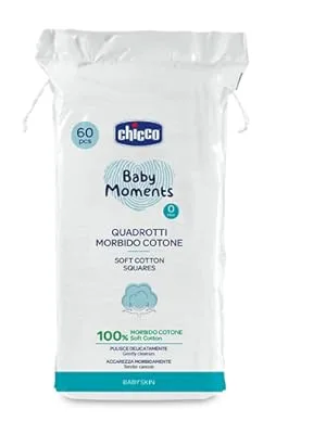 Chicco SKIN - SQUARE COTTON PADS 60 PCS 0M+ multi-coloured 60 quantity - Diskret