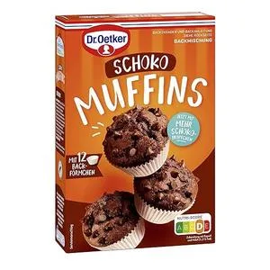 Dr.Oetker muffins chocolate 335 g baking mix for bombing with chocolate drops for preparing 12 chocolate muffins including paper backproof chocolate 345 g (1 Pack) - product information 2