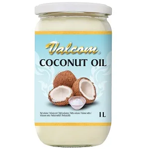 Valcom 100% Coconut Oil refined pure coconut fat perfect for frying and deep-frying 1 l 1 l (1 pack) - Valcom Coconut Oil