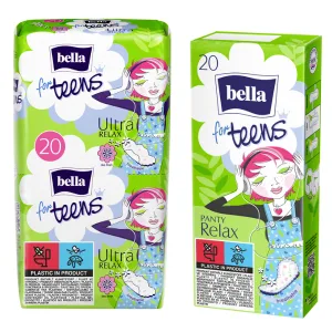 Bella for Teens Ultra binding sensitive: ultra -thin bind for teenagers 6 -pack (6 x 10 pieces) with wings without fragrance 10 pieces (6 -pack) - relax
