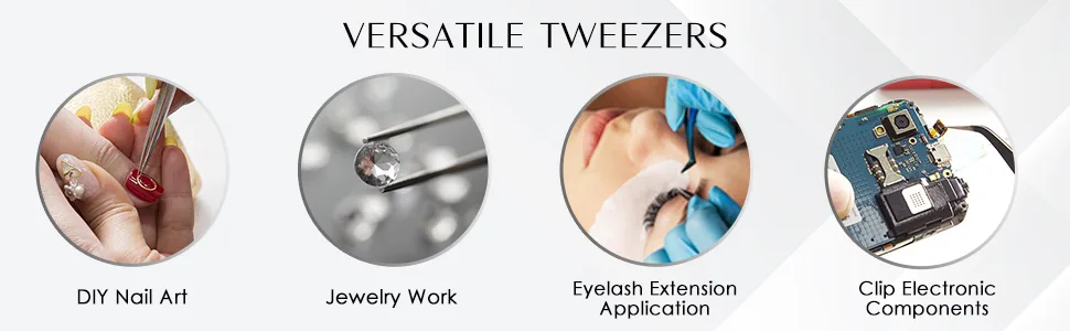 LANKIZ Eyelash Extension Tweezers, Professional Boot Tweezer L Angled Tips for 3D-5D Individual Volume Fan Making Precision Lash Extensions Volume Tweezer Tool-Boot 08A Set 1-G08A - product information 10