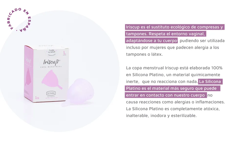 Irisana Iriscup Menstrual Cup L transparent 1 piece (1 pack) Transparent - Hergestellt in Spanien