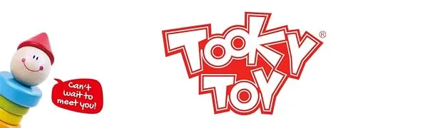 Tooky Toy TKC315 small motor skills loop with colorful sliding elements and colored loops - Tooky Toy Logo