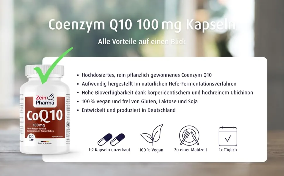 Zein Pharma Coenzyme Q10 capsules 100 mg 120 capsules 1 pack (1 x 57.5 g) - product information 3