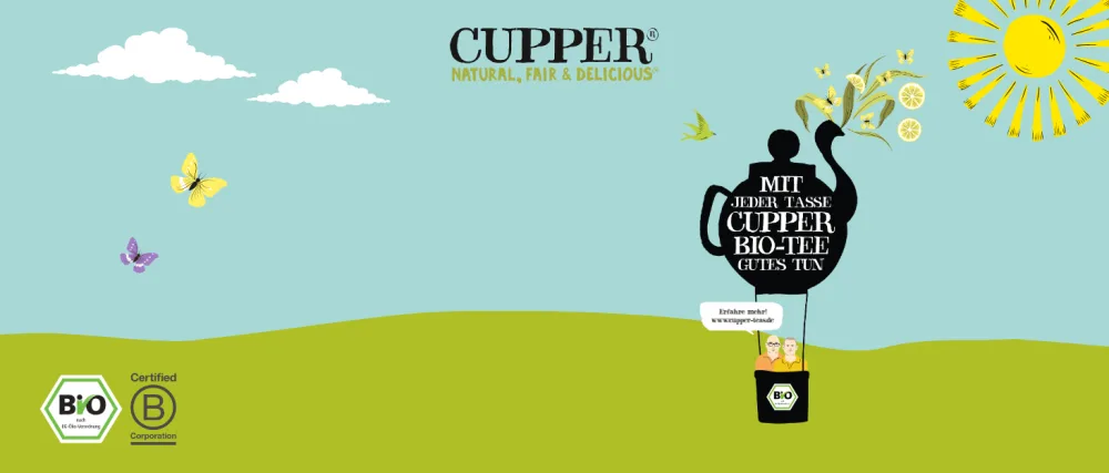 Cupper organic herbal tea with chamomile lemon balm and lavender 20 pieces 30 g Little Dreamer 20 pieces (1 pack) - Cupper Bio Tee Natural, Fair & Delicious