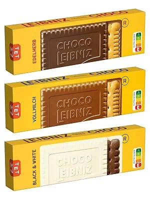 Leibniz Choco Edelherb 125 g crispy butter cookies embedded in dark chocolate (1 x 125 g) dark chocolate 125 g (1 Pack) - LEIBNIZ Choco