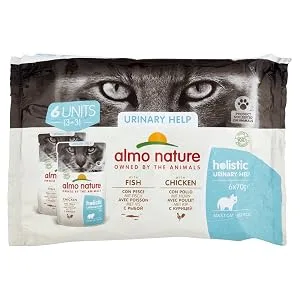 Almo Nature Multipack Holistic Urinary Help - 3 x with fish - 3 x with chicken.Sole feed for adults cats wet feed 6 Pack (6x70g) fish 6 pieces (1 Pack) - product information 2