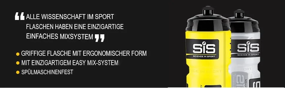 Science in Sport 800ml drinking bottle with easy mix system for hydration/energy powder and tablets leak -proof and dishwasher -safe ergonomic shape for wheel bottle holder 800 ml standard bottle - product information 2