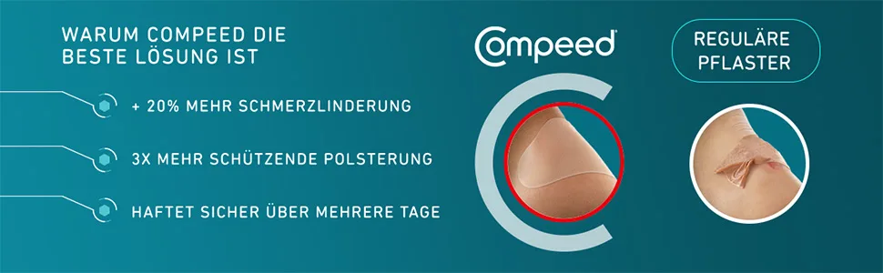 Compeed Blister Plaster Medium - Hydrocolloid plasters against blisters on the heels pack of 6 6 Medium - drittes