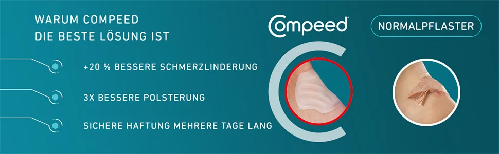 Compeed bladder plaster Extreme-hydrocolloid patch for extra strong protection for blisters on the heels 5 plasters 5 pieces (1-pack) - High Heel Warum Compeed die beste Lösung ist