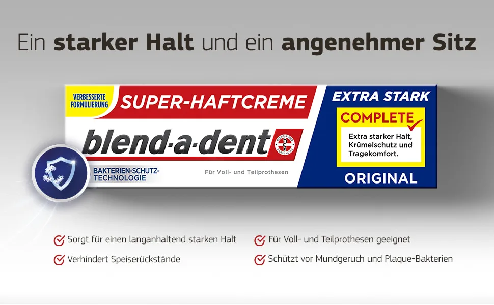 Blend-a-dent Super-Adhesive Cream Complete extra strong -original- MAXI PACK 70g - blend-a-dent