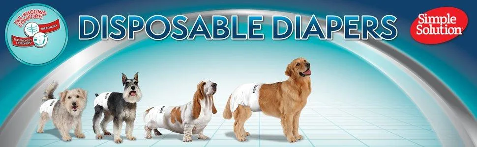 Simple solution disposable dog diapers for bitches |Super absorbent spout -safe fit |Watrepdicator 12 Pack Large-12 piece - product information 1