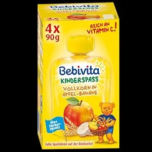Bebivita children's fun fruit and cereals whole grain in apple-banana pack of 4 (4 x 4 x 90 g) - product information 2
