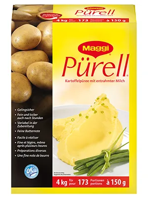 Maggi P rell mashed potatoes (with skimmed milk authentic mashed potatoes with a fine butter note) 1 pack (1 x 4kg carton) - Pürell Kartoffelpüree