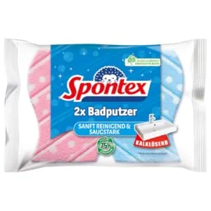 Spontex bathroom cleaning bathroom sponges suitable for all surfaces in the bathroom extra handy shape color not freely selectable 1 x 2 pieces Lot de 2 de 2 pi ces bathroom cleaner 2 Pack - Badputzer