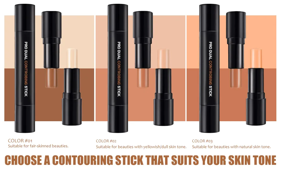 Cream Bronzer Contour Stick, Concealer Stick,Highlighter Makeup Stick, Highlight make up,cream contour palette,Waterproof Professional Highlighter Contour Face Makeup (1) #01 - Makeup Concealer