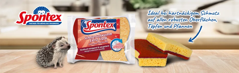 Spontex scouring sponge extra strong 2-pack scouring sponge extra strong 2-pack - header