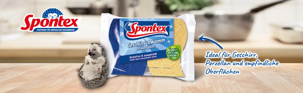 Spontex dish sponge 2-pack scratch-free & absorbent 2-pack dish sponge 2-pack - header