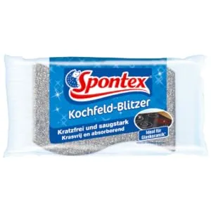Spontex hob glitter cleaning sponge for glass ceramics and sensitive surfaces ideal for hobs scratch -free and suction -free 1 piece (1 -pack) 1 piece (1 -pack) hob - Packshot