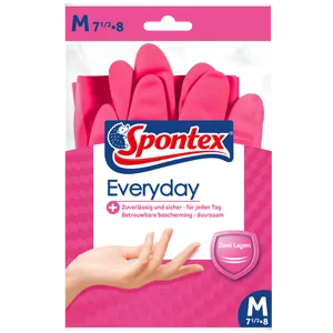 Spontex Everyday household gloves for a comfortable and secure grip with cotton flocking pink size M 1 pair M Everyday - everyday