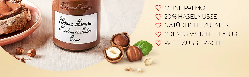 Bonne Maman Hazelnut & Cocoa Cream 360g - Haselnuss Kakao 02