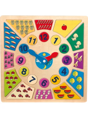 small foot 1828 colorful wooden learning clock with colorful countable elements for quick learning from 3 years - Lernuhr_Bild_01