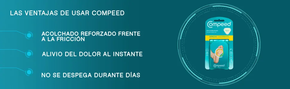 Compeed Hardness Medium 6 Pack Turquoise (932) - Spendet Feuchtigkeit und glättet die betroffenen Bereiche dank der Hydrokolloid-Steppzone.