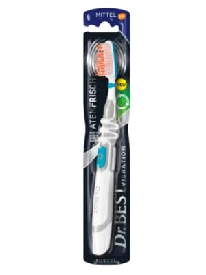 Dr.Best Vibration Breath Fresh Toothbrush Medium (1 piece) for up to 50 percent better accessibility between the teeth - dr.best
