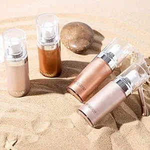 Go Ho Face Body Illuminator,Liquid Highlighter Makeup Moisturizing Face Luminizer,Waterproof Smooth Liquid Spray Shine Shimmer Glow Foundation - Bronzer Body & Face(#3 Bronze Gold) - Face Body Highlighter Makeup Luminizer