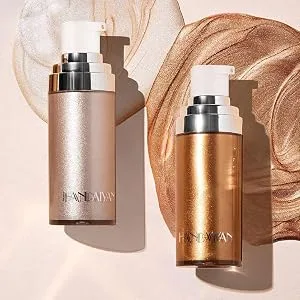 Go Ho Face Body Illuminator,Liquid Highlighter Makeup Moisturizing Face Luminizer,Waterproof Smooth Liquid Spray Shine Shimmer Glow Foundation - Bronzer Body & Face(#3 Bronze Gold) - Face Body Highlighter Makeup Luminizer